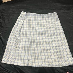 Brandt melville Plaid A-Line Skirt in Blue and Cream